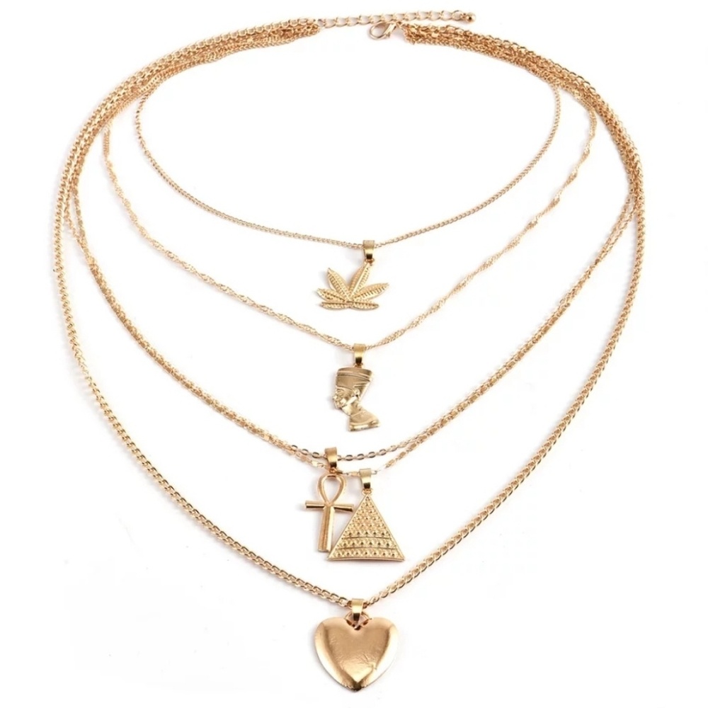 Multi layer gold necklace - Picture 2 of 4
